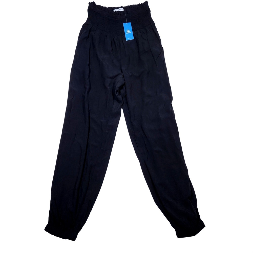 NWT CUPSHE Women Pants Smocked Waist Wide Leg Loose Fit Pant Casual Beach Size S - Picture 2 of 9